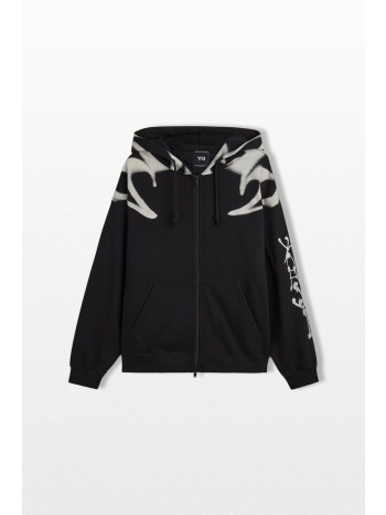 y-3 ανδρικό μαύρο chito graphic french terry zip hoodie
