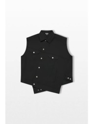 black comme des garçons ανδρικό μαύρο side button vest