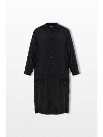 black comme des garçons ανδρικό μαύρο printed logo coat