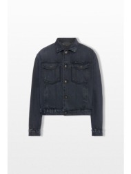maison margiela ανδρικό μαύρο four stitch denim jacket