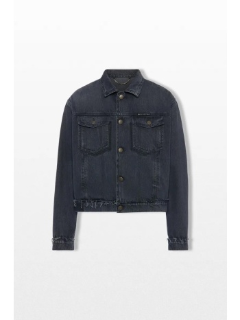 maison margiela ανδρικό μαύρο four stitch denim jacket