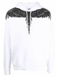 ανδρικό λευκό feather print white hoodie marcelo burlon