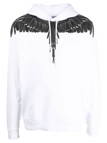 ανδρικό λευκό feather print white hoodie marcelo burlon σε προσφορά