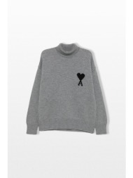 ami paris ανδρικό γκρι contrasted ami de coeur sweater