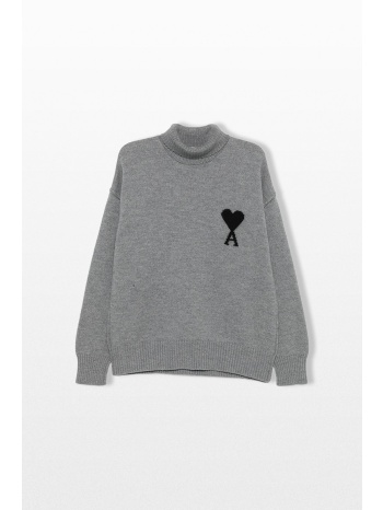 ami paris ανδρικό γκρι contrasted ami de coeur sweater