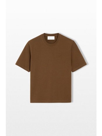 ami paris ανδρικό καφέ embossed ami de coeur t-shirt