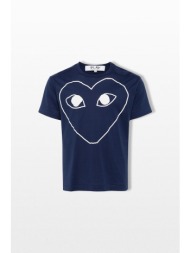 comme des garçons play ανδρικό μπλε heart logo t-shirt
