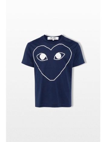 comme des garçons play ανδρικό μπλε heart logo t-shirt