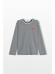 comme des garçons play ανδρικό μαύρο striped long sleeved top