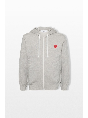 comme des garçons play ανδρικό γκρι zipped hoodie