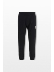 moncler ανδρικό μαύρο logo patch joggers