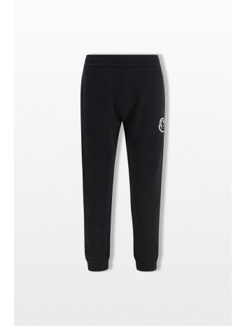 moncler ανδρικό μαύρο logo patch joggers