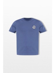 moncler ανδρικό μπλε logo cotton t-shirt