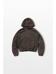 represent ανδρικό καφέ initial boxy zip through hoodie