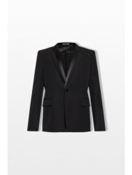 alexander mcqueen ανδρικό μαύρο wool blazer with silk lapels