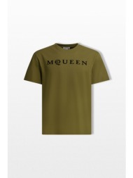 alexander mcqueen ανδρικό πράσινο logo print t-shirt