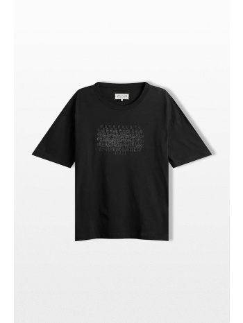 maison margiela ανδρικό μαύρο washed black numbers t-shirt