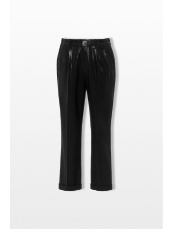 maison margiela ανδρικό μαύρο foiled wool trousers