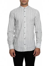 ανδρικό λευκό white pinstripe long-sleeved shirt bastoncino
