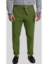 ανδρικό πράσινο contrast belt straight leg trousers white sand