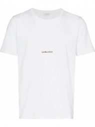 ανδρικό λευκό logo print t-shirt/white saint laurent