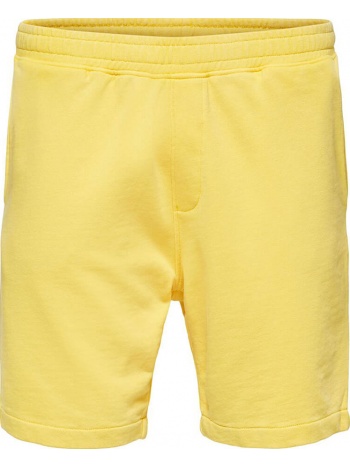 ανδρικό κίτρινο sweat shorts with garment overdye selected σε προσφορά