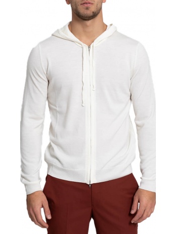 ανδρικό λευκό zip-up knitted jacket/white 39masq