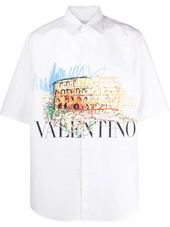 ανδρικό λευκό graphic print shirt valentino σε προσφορά
