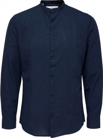 ανδρικό μπλε long-sleeved linen shirt/blue selected homme σε προσφορά