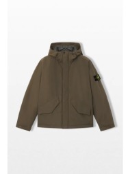 stone island ανδρικό καφέ padded ηooded jacket