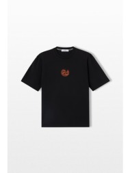stone island ανδρικό μαύρο printed t-shirt