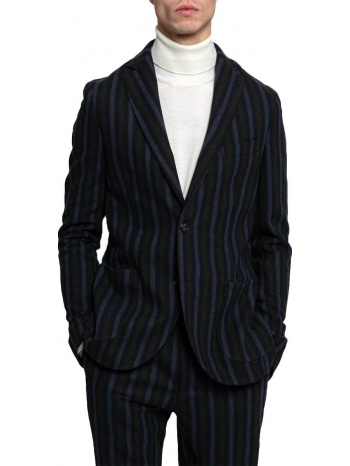 ανδρικό μπλε striped fitted blazer beaucoup
