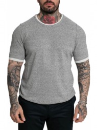 ανδρικό γκρι two tone linen t-shirt/grey 39masq