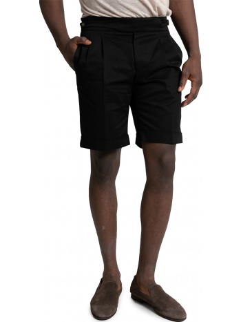 ανδρικό μαύρο pleated tailored shorts berwich