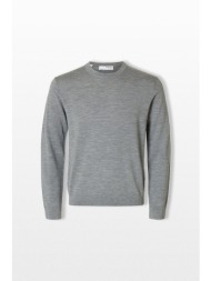 selected homme ανδρικό γκρι 100% merino wool pullover