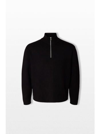 selected homme ανδρικό μαύρο half-zip pullover