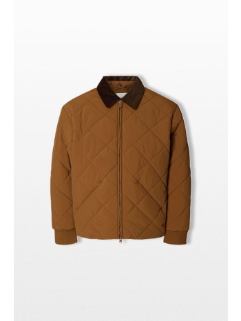 selected homme ανδρικό καφέ short quilted jacket
