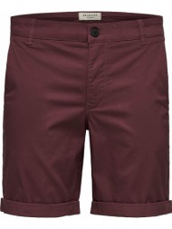 ανδρικό μωβ mid-rise bermuda shorts/purple selected homme
