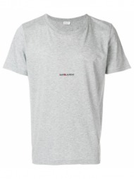 ανδρικό γκρι logo print t-shirt/grey saint laurent