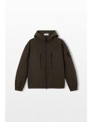 stone island ανδρικό καφέ hooded overshirt