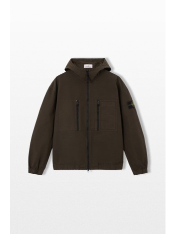 stone island ανδρικό καφέ hooded overshirt