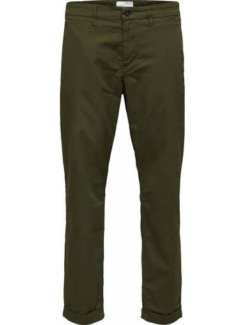 ανδρικό χακί organic cotton trousers selected homme σε προσφορά