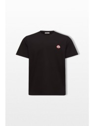 moncler ανδρικό μαύρο logo cotton jersey t-shirt