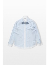 acne studios ανδρικό μπλε layered poplin shirt