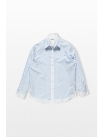 acne studios ανδρικό μπλε layered poplin shirt