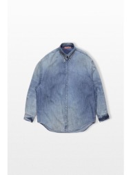 acne studios ανδρικό μπλε denim button-up shirt