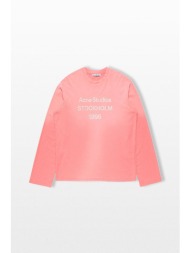 acne studios ανδρικό ροζ t-shirt sprayed with logo
