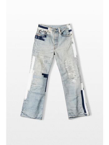 acne studios ανδρικό μπλε trompe-l`œil tape jeans