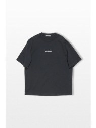acne studios ανδρικό μαύρο black stamp logo t-shirt