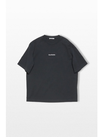 acne studios ανδρικό μαύρο black stamp logo t-shirt